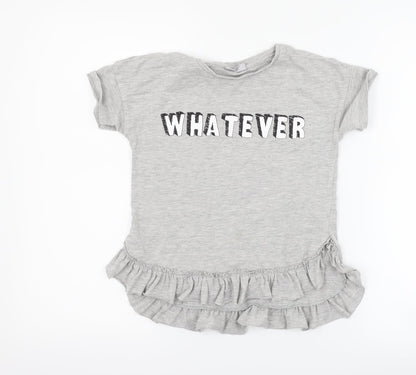 Matalan Girls Grey   Basic T-Shirt Size 9 Years  - whatever