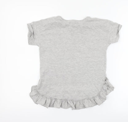 Matalan Girls Grey   Basic T-Shirt Size 9 Years  - whatever