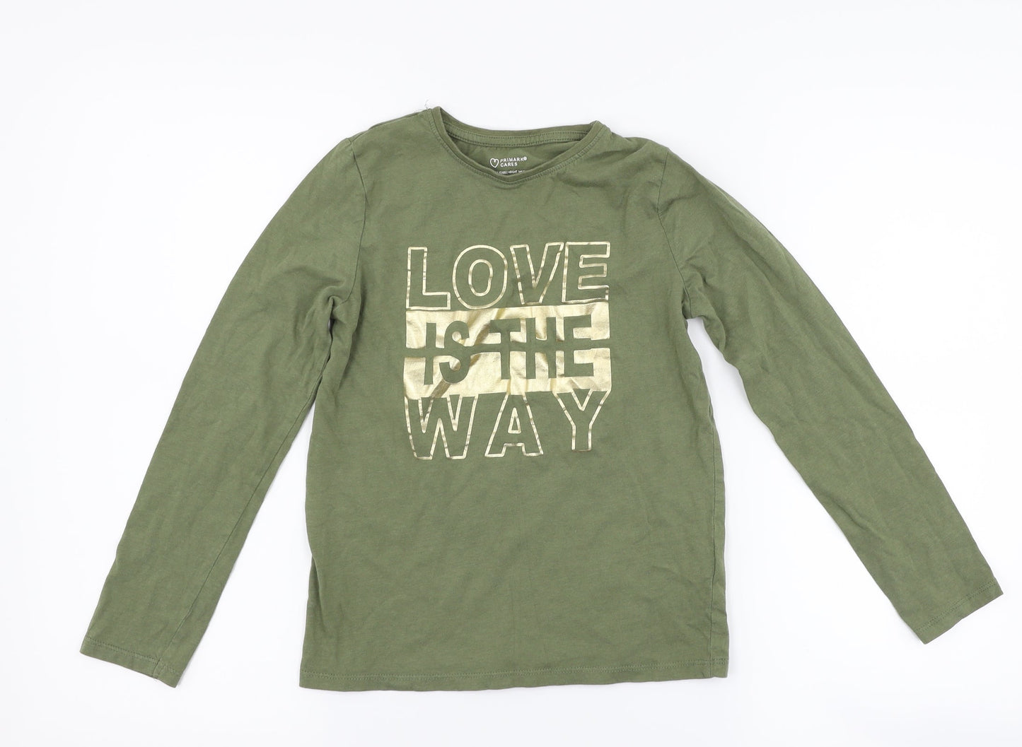 Primark Girls Green   Basic T-Shirt Size 10-11 Years  - love is the way