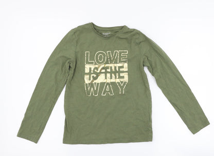 Primark Girls Green   Basic T-Shirt Size 10-11 Years  - love is the way