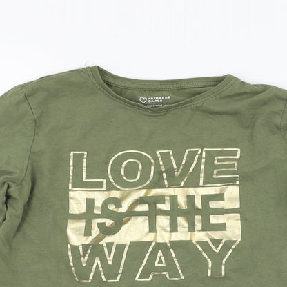 Primark Girls Green   Basic T-Shirt Size 10-11 Years  - love is the way