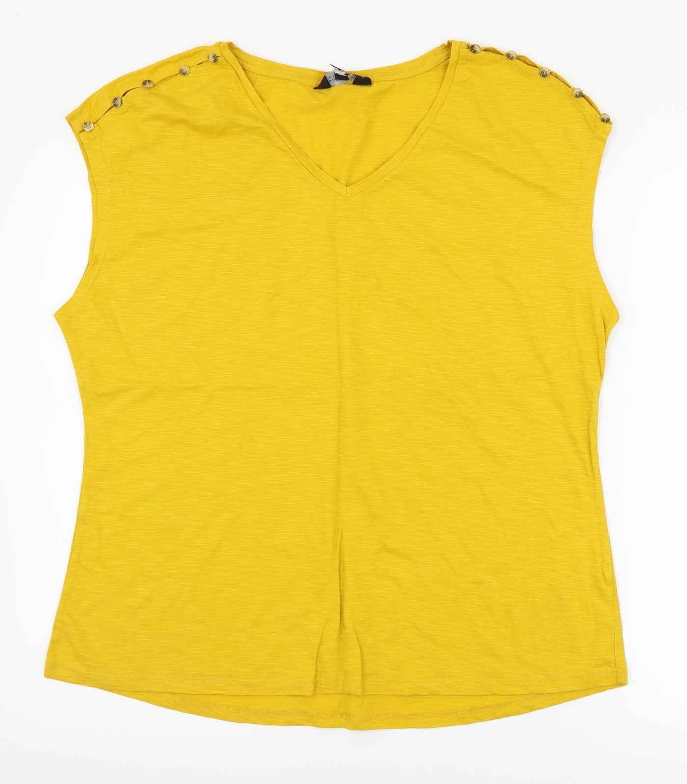 Womens UK Size 16 Dorothy Perkins Yellow Basic T-Shirt