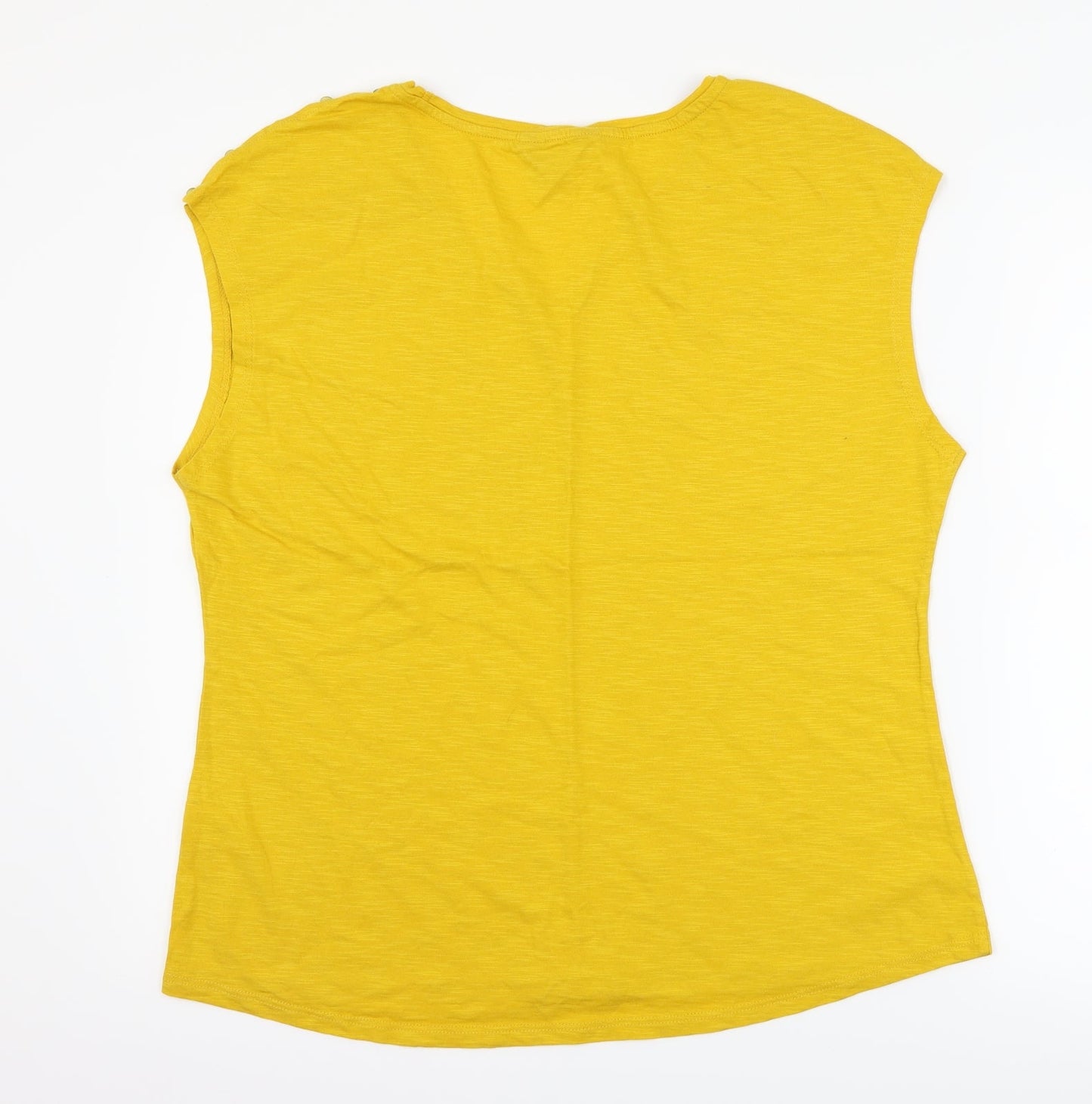 Womens UK Size 16 Dorothy Perkins Yellow Basic T-Shirt