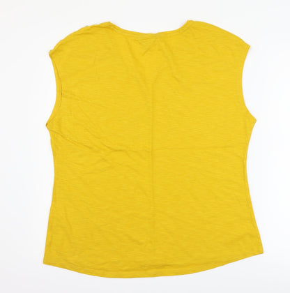 Womens UK Size 16 Dorothy Perkins Yellow Basic T-Shirt