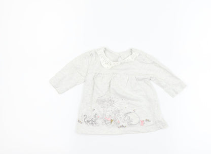 George Girls Grey   Basic T-Shirt Size Newborn  - Disney Winnie the Pooh