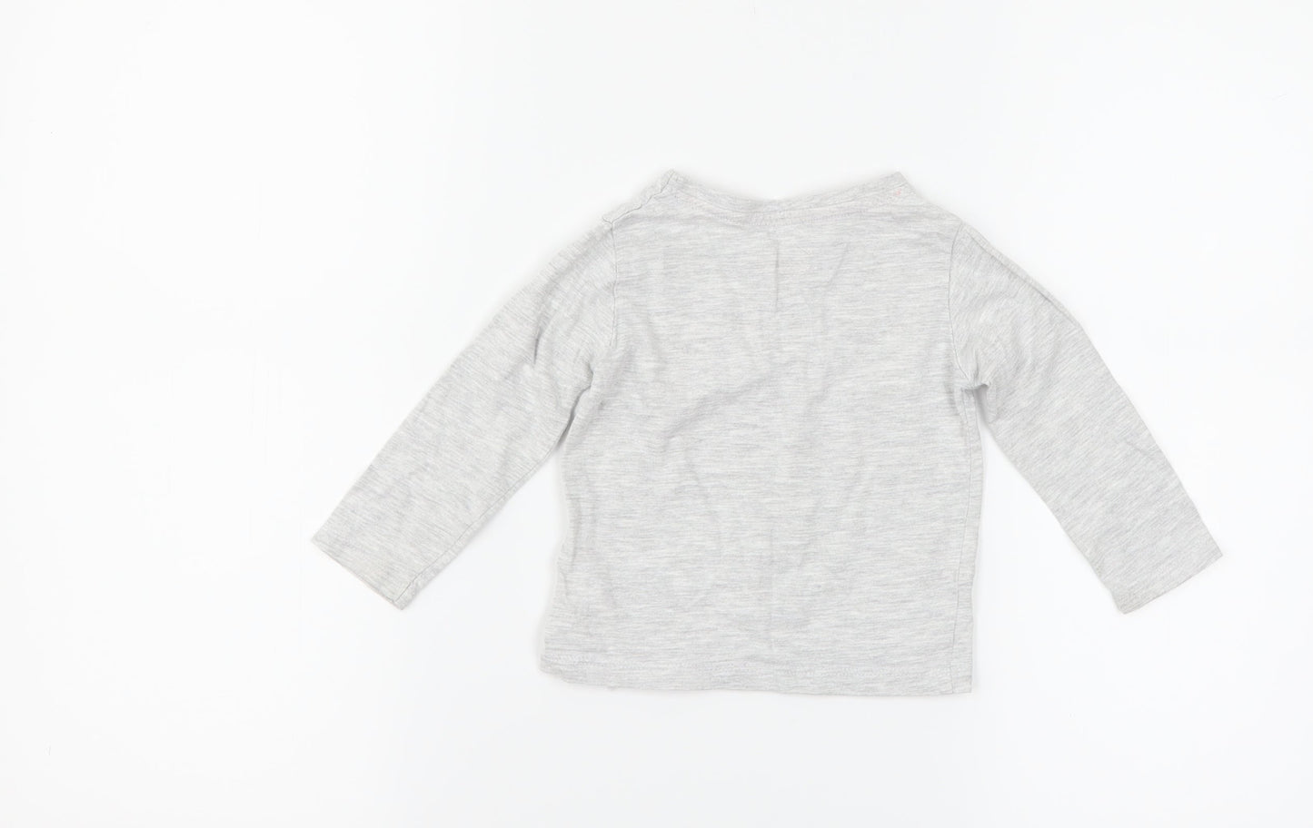 Primark Girls Grey Floral  Basic T-Shirt Size 9-12 Months  - lovely