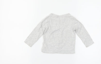 Primark Girls Grey Floral  Basic T-Shirt Size 9-12 Months  - lovely