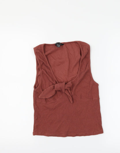 Womens UK Size 14 New Look Brown Cropped Tank