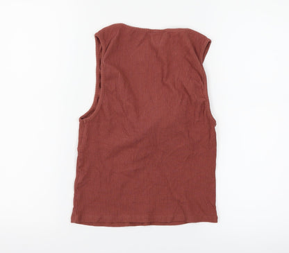 Womens UK Size 14 New Look Brown Cropped Tank