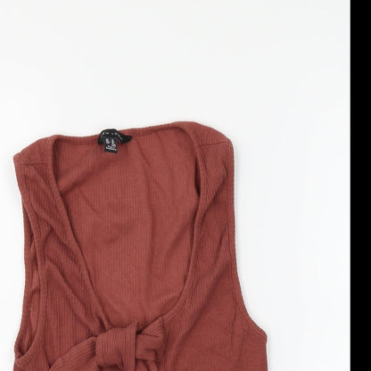 Womens UK Size 14 New Look Brown Cropped Tank