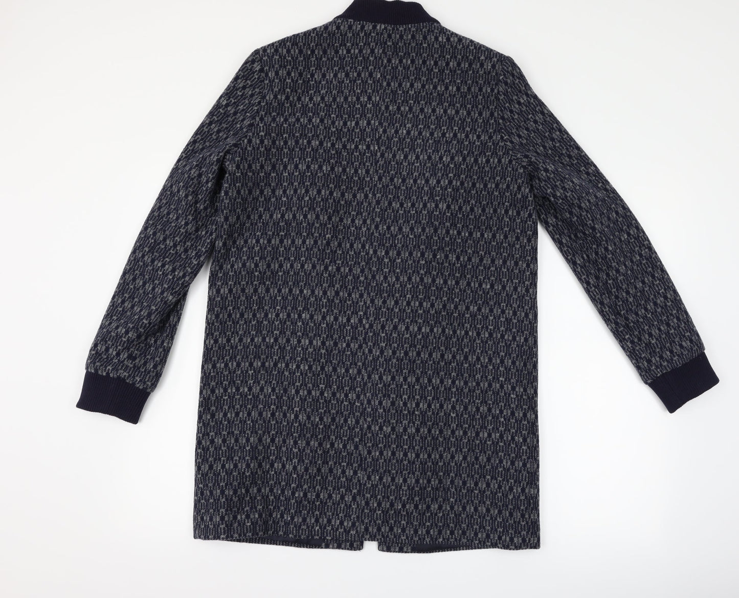 Red Herring Womens Blue Geometric  Overcoat Coat Size 10