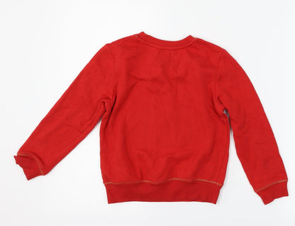George Girls Red   Pullover Sweatshirt Size 6-7 Years  - Team Rudolph