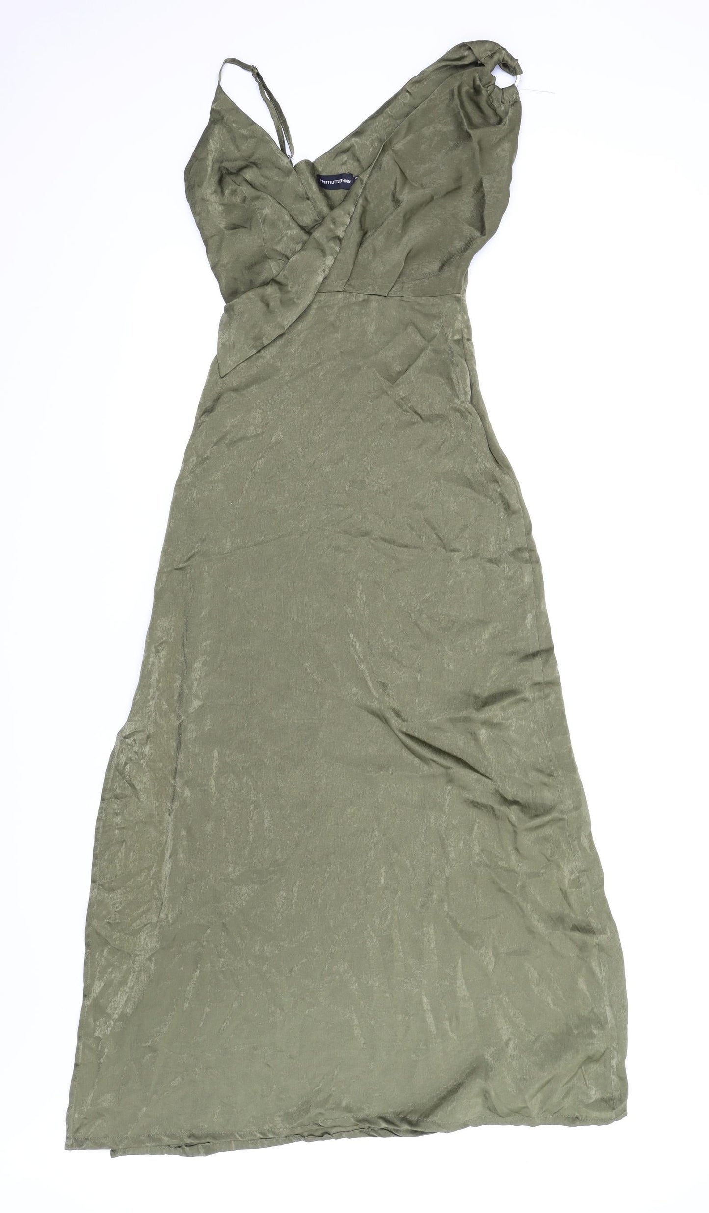 PRETTYLITTLETHING Womens Green   Slip Dress  Size 6