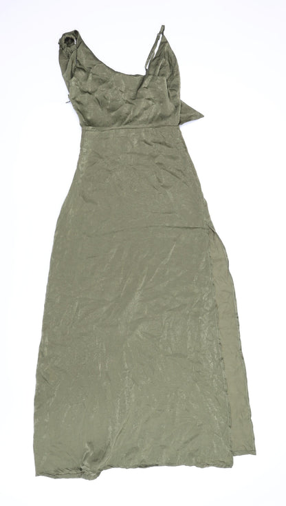 PRETTYLITTLETHING Womens Green   Slip Dress  Size 6