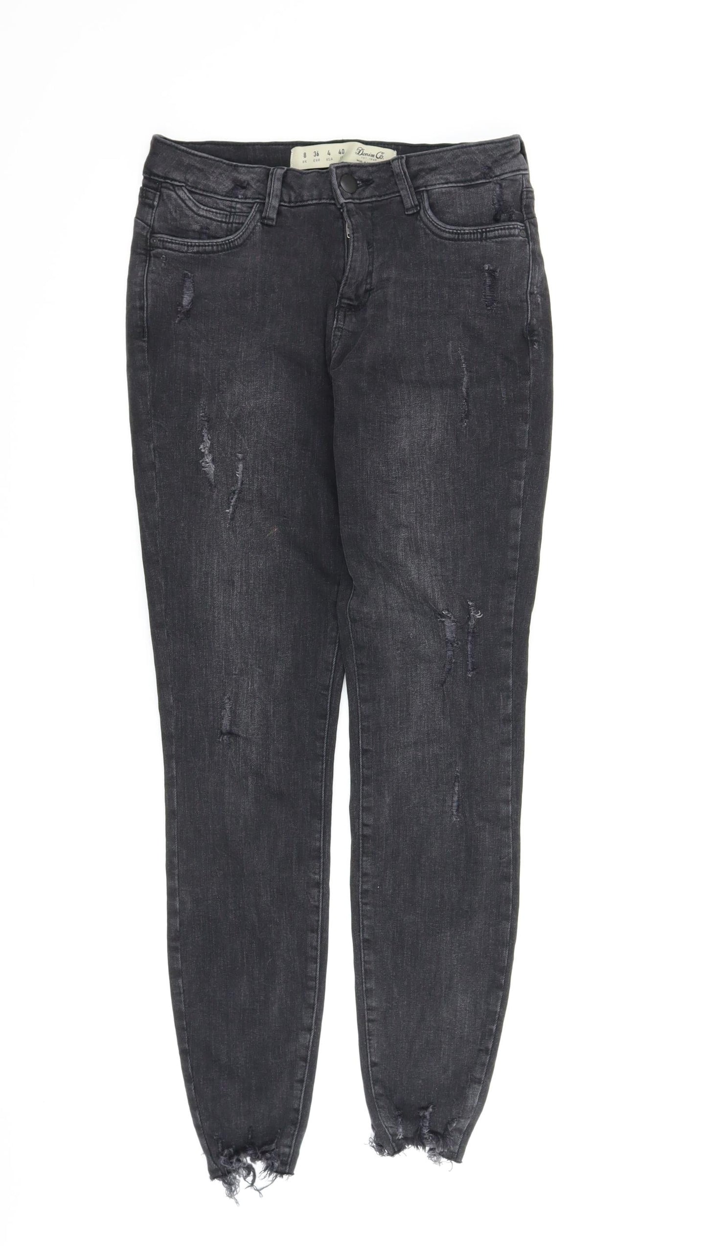 Denim Co Womens Black  Denim Skinny Jeans Size 8 L25 in