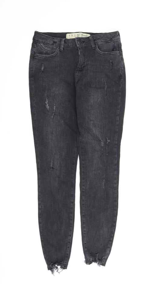 Denim Co Womens Black  Denim Skinny Jeans Size 8 L25 in