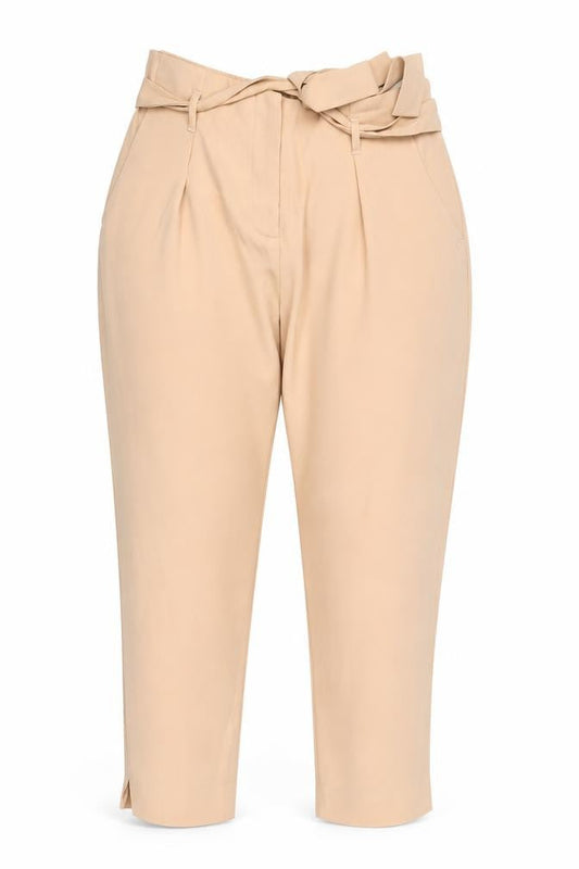 Womens UK Size 10 River Island Regular Fit Capri Beige Trousers