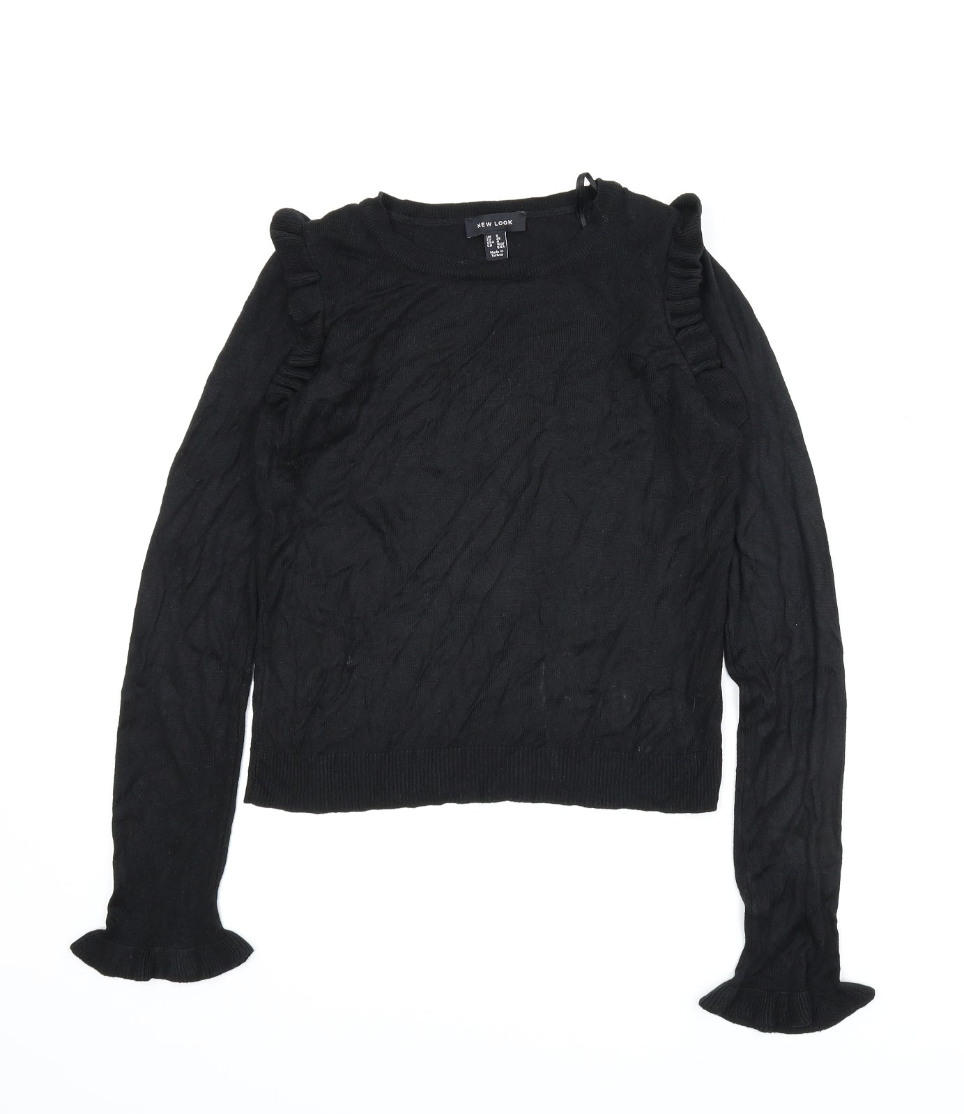 Womens UK Size 8 New Look Black Basic Blouse