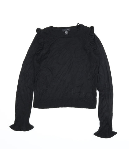 Womens UK Size 8 New Look Black Basic Blouse
