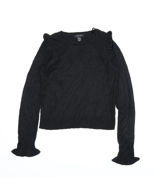 Womens UK Size 8 New Look Black Basic Blouse