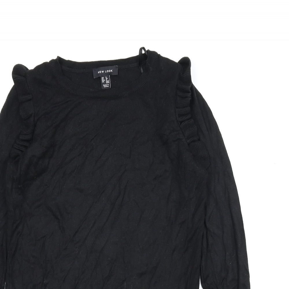 Womens UK Size 8 New Look Black Basic Blouse