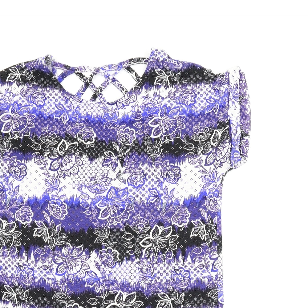 Womens UK Size 10 Peacocks Blue Basic Blouse