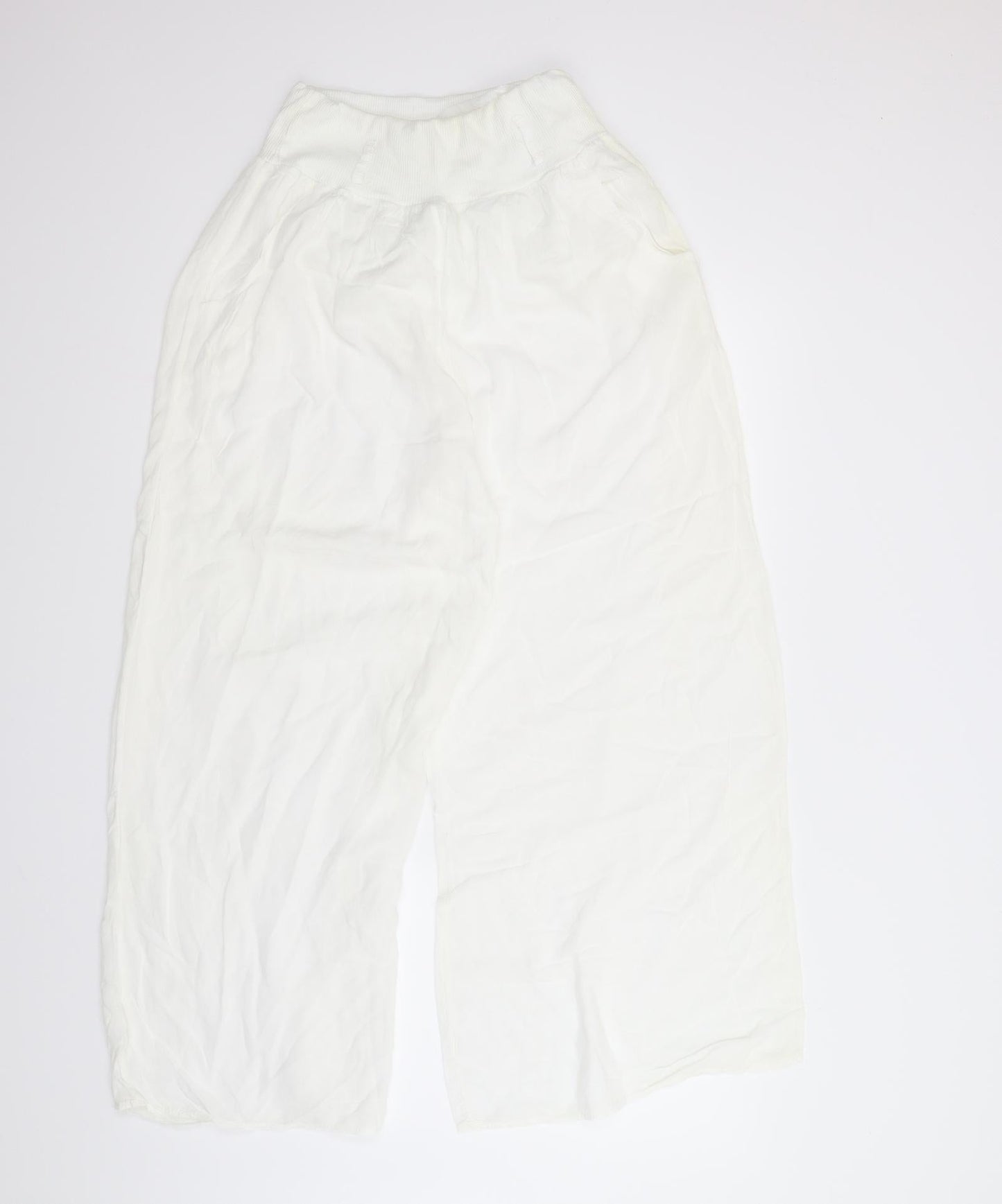 Womens UK Size S Preworn Regular Fit Bloomer White Trousers
