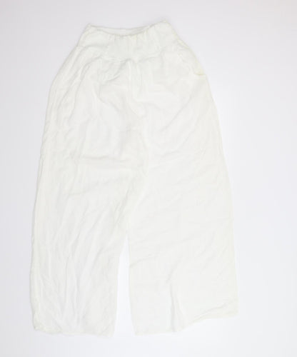 Womens UK Size S Preworn Regular Fit Bloomer White Trousers