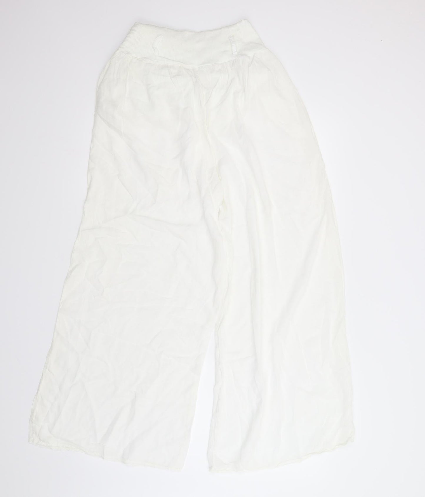 Womens UK Size S Preworn Regular Fit Bloomer White Trousers
