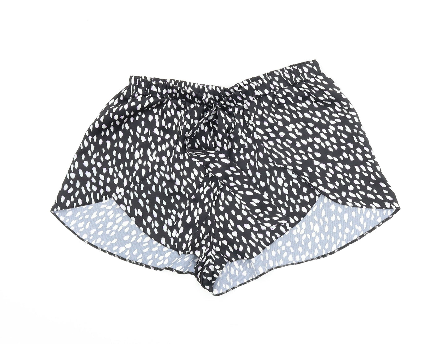New Look Womens Black Animal Print  Capri Sleep Shorts Size 10