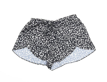 New Look Womens Black Animal Print  Capri Sleep Shorts Size 10