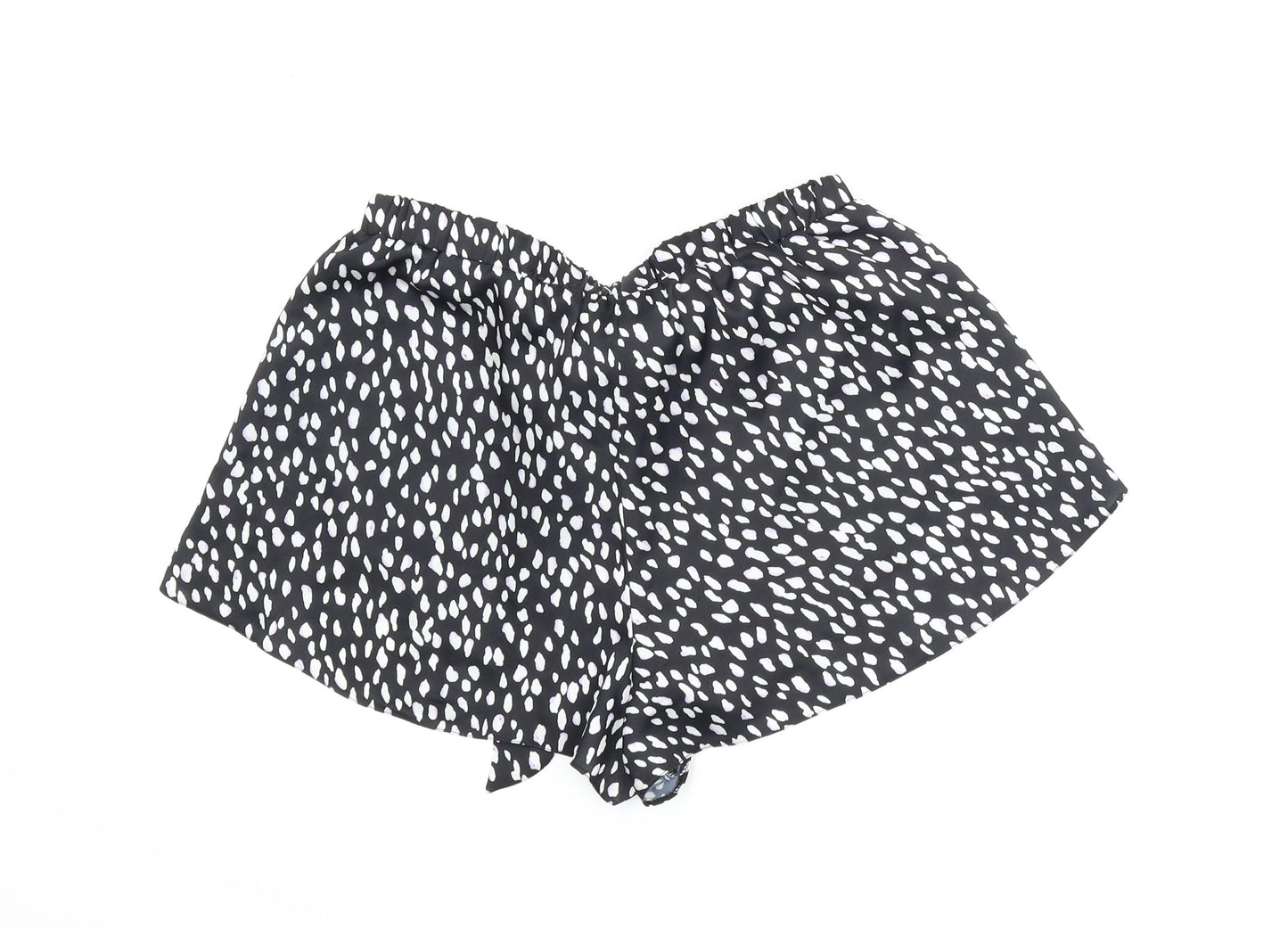 New Look Womens Black Animal Print  Capri Sleep Shorts Size 10
