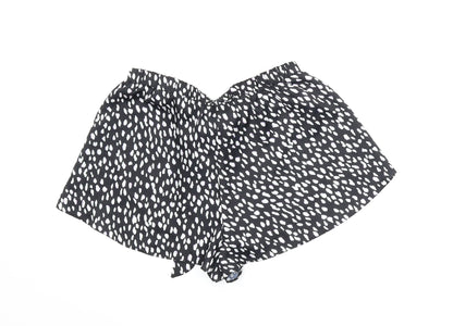 New Look Womens Black Animal Print  Capri Sleep Shorts Size 10