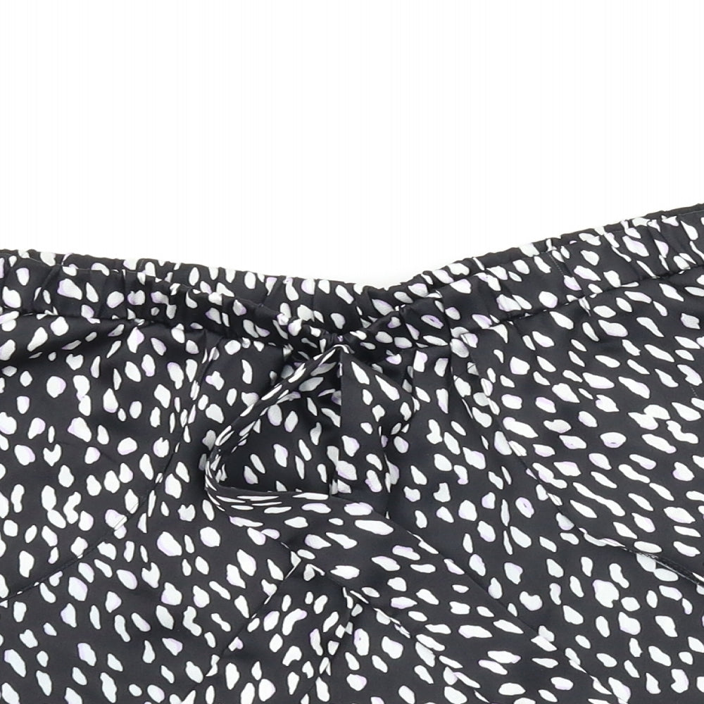 New Look Womens Black Animal Print  Capri Sleep Shorts Size 10