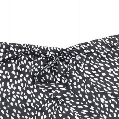 New Look Womens Black Animal Print  Capri Sleep Shorts Size 10