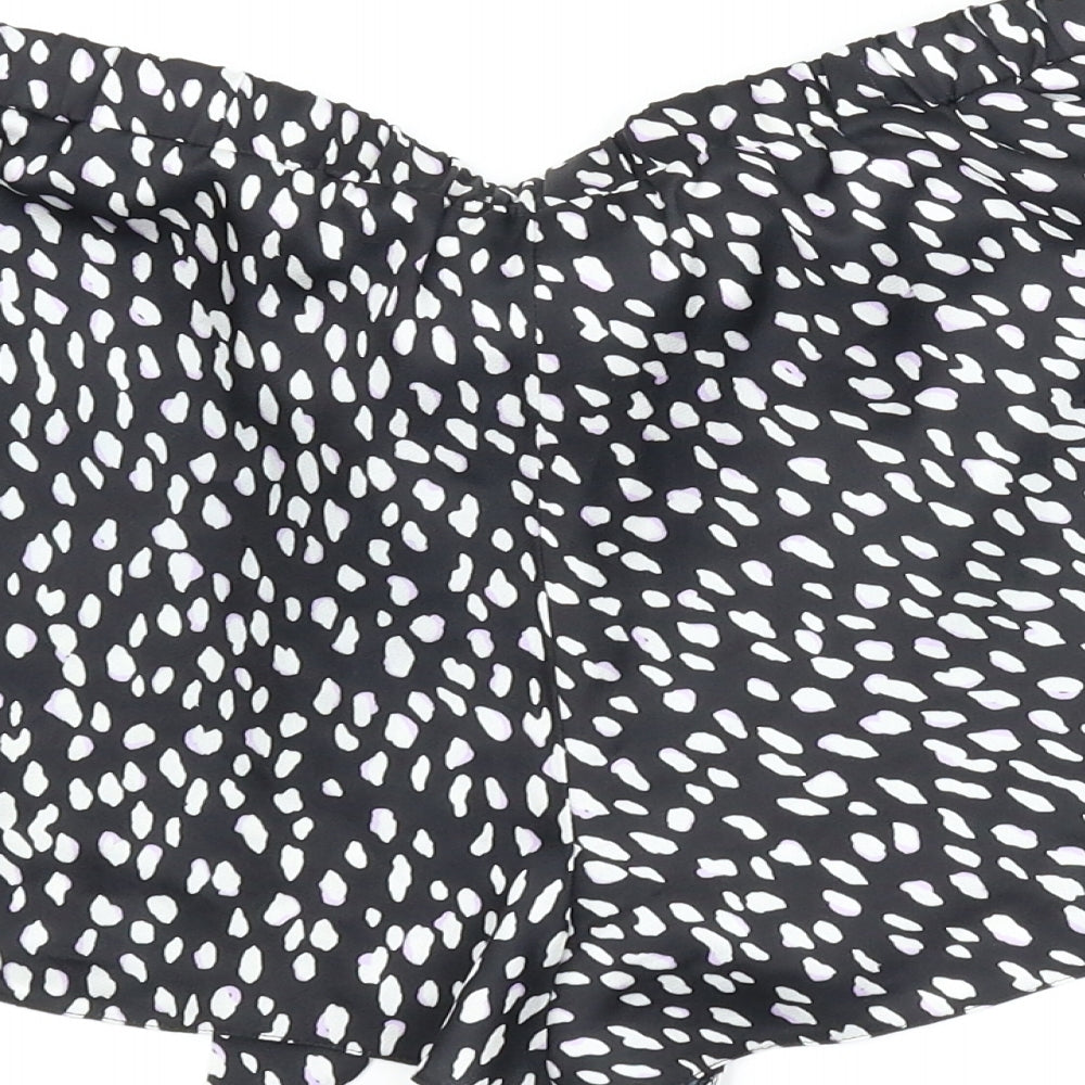 New Look Womens Black Animal Print  Capri Sleep Shorts Size 10