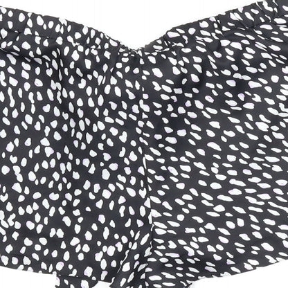 New Look Womens Black Animal Print  Capri Sleep Shorts Size 10