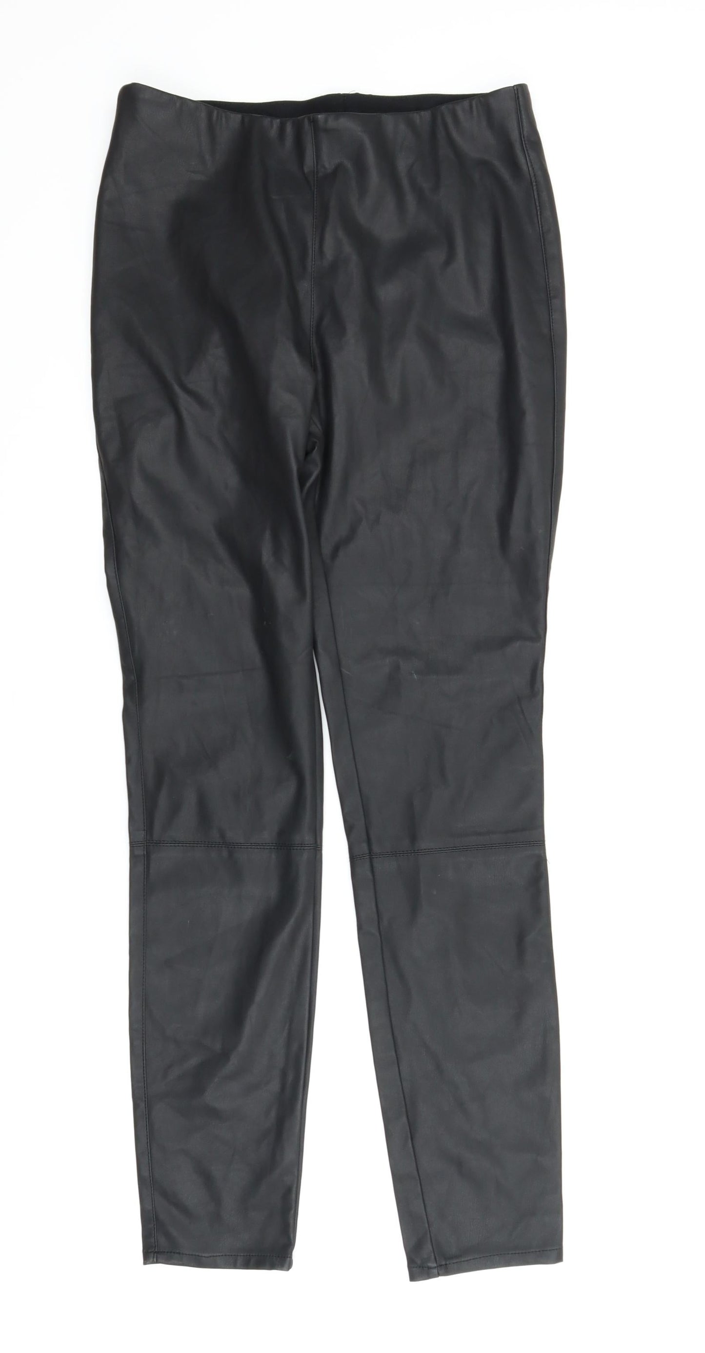 Womens UK Size 12 Preworn Regular Fit Carrot Black Trousers