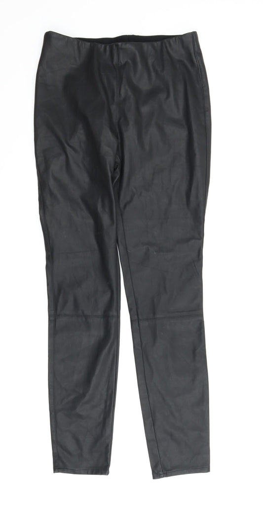 Womens UK Size 12 Preworn Regular Fit Carrot Black Trousers