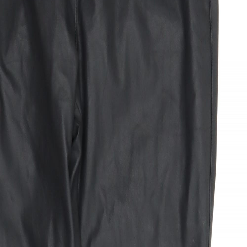Womens UK Size 12 Preworn Regular Fit Carrot Black Trousers