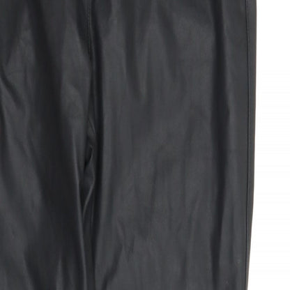 Womens UK Size 12 Preworn Regular Fit Carrot Black Trousers