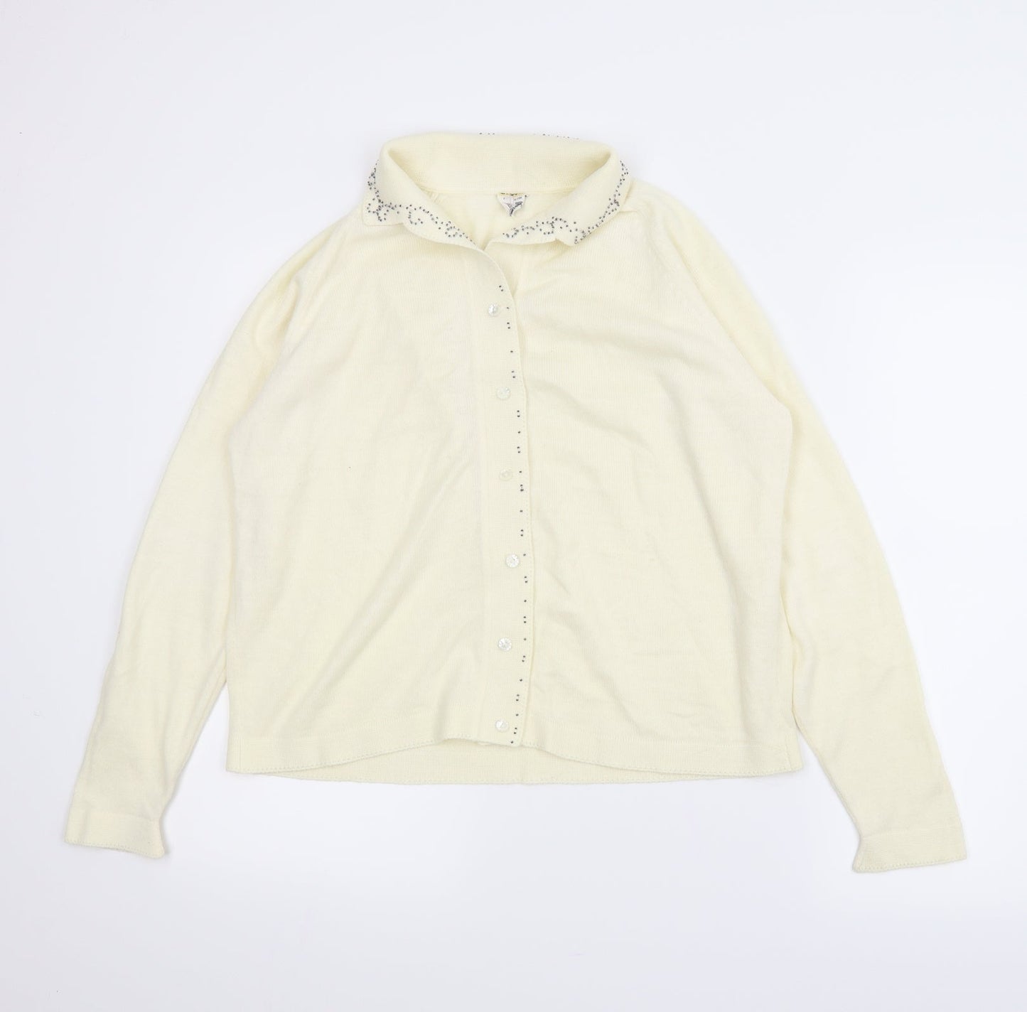 Draylon Womens Ivory   Cardigan Jumper Size M