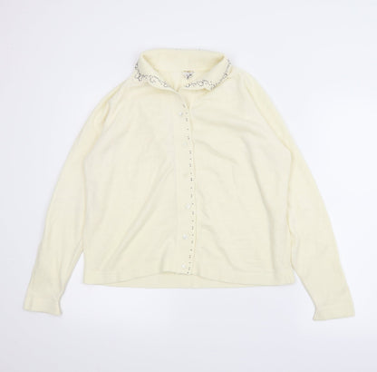 Draylon Womens Ivory   Cardigan Jumper Size M
