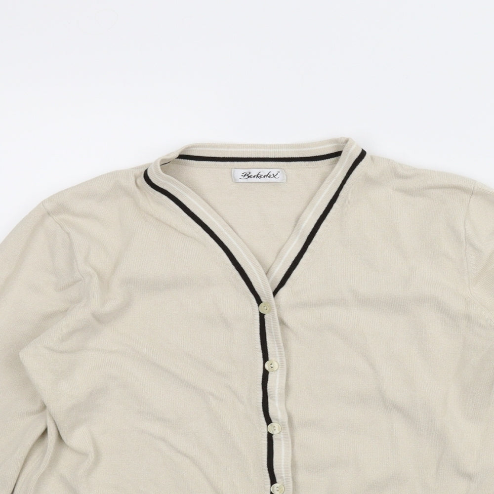 Berkertex Womens Beige   Cardigan Jumper Size 14