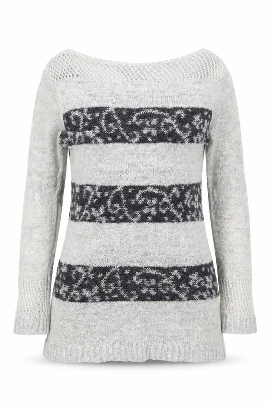 Marks & Spencer Womens Grey Paisley  Pullover Jumper Size M