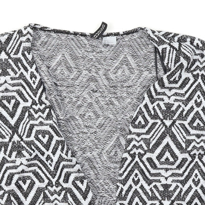 Divided Womens Black Geometric Knit Cardigan Jumper Size L