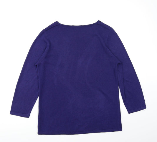 Classics Womens Blue  Knit Pullover Jumper Size 14