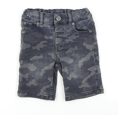F&F Boys Grey Camouflage Denim Biker Shorts Size 2-3 Years