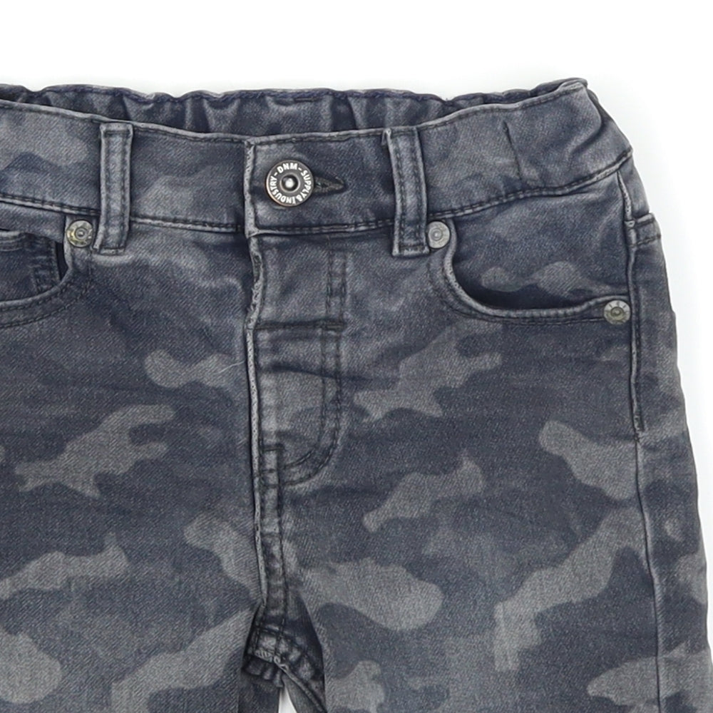 F&F Boys Grey Camouflage Denim Biker Shorts Size 2-3 Years
