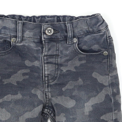 F&F Boys Grey Camouflage Denim Biker Shorts Size 2-3 Years